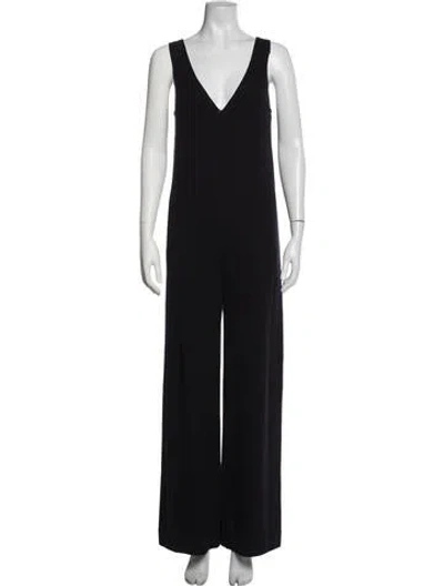 Pre-owned Theory V-neck Jumpsuit In Black