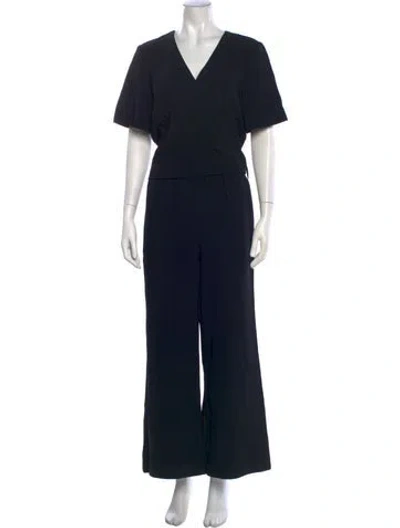 Pre-owned Theory V-neck Jumpsuit In Black