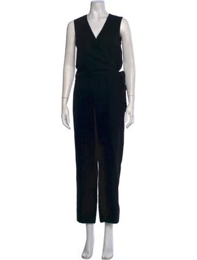 Pre-owned Theory V-neck Jumpsuit In Black