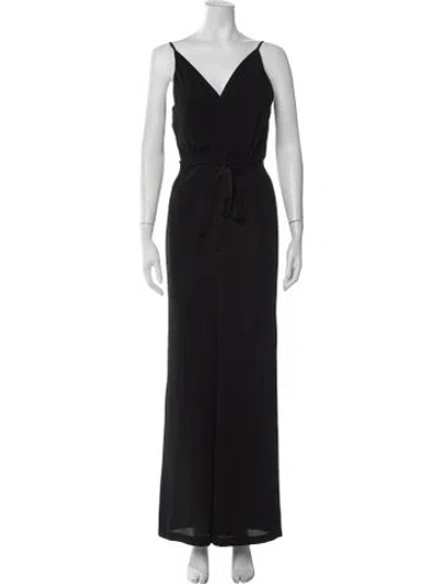 Pre-owned Theory V-neck Jumpsuit In Black
