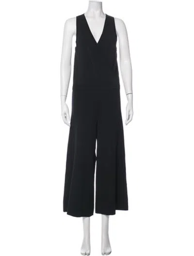Pre-owned Theory V-neck Jumpsuit In Black