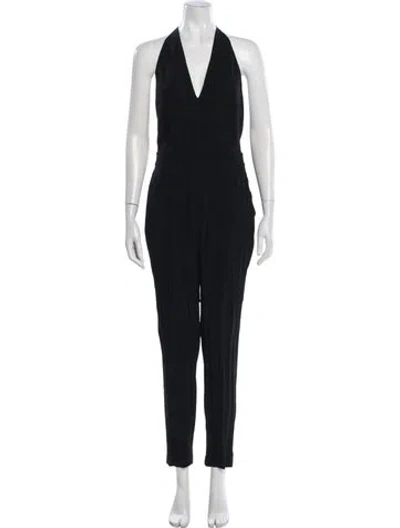 Pre-owned Theory V-neck Jumpsuit In Blue