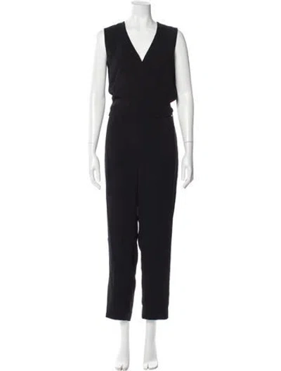 Pre-owned Theory V-neck Jumpsuit In Gray