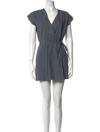 Pre-owned Theory V-neck Jumpsuit In Grey