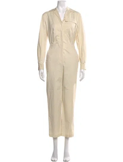 Pre-owned Theory V-neck Jumpsuit In Neutral