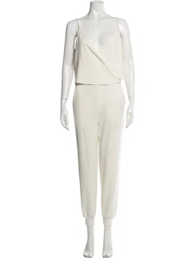 Pre-owned Theory V-neck Jumpsuit In Neutral