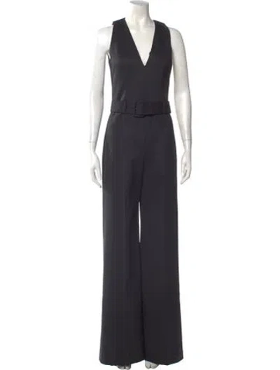 Pre-owned Theory V-neck Jumpsuit W/ Tags In Black
