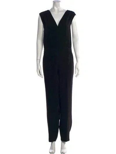 Pre-owned Theory V-neck Jumpsuit W/ Tags In Black