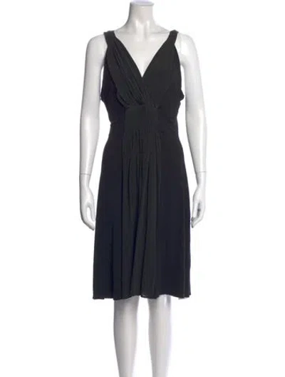 Pre-owned Theory V-neck Knee-length Dress In Black