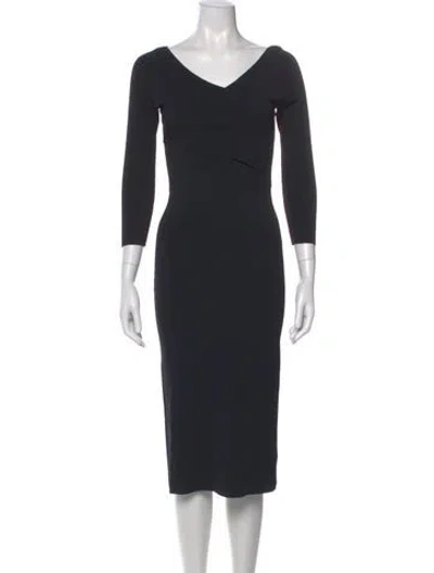 Pre-owned Theory V-neck Knee-length Dress In Black