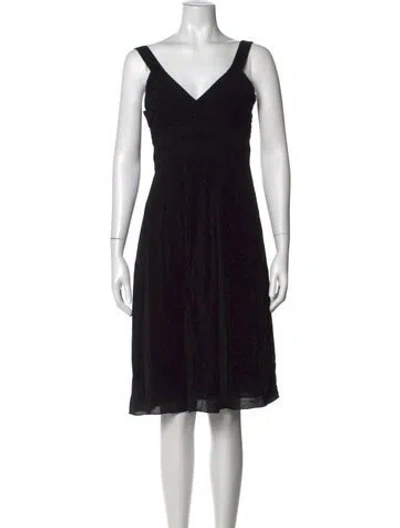 Pre-owned Theory V-neck Knee-length Dress In Black