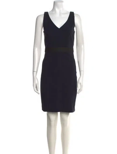 Pre-owned Theory V-neck Knee-length Dress In Black