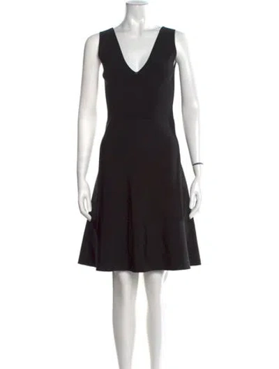 Pre-owned Theory V-neck Knee-length Dress In Black