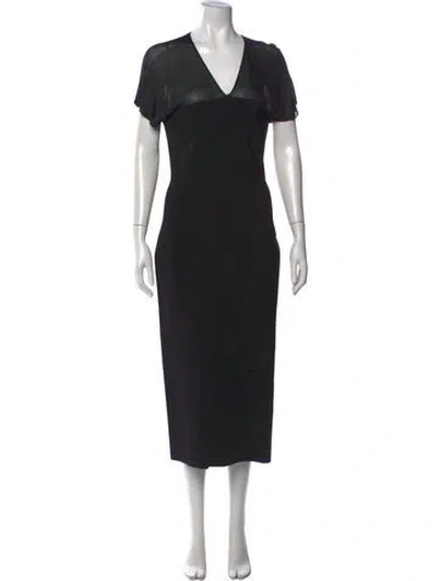 Pre-owned Theory V-neck Knee-length Dress In Black