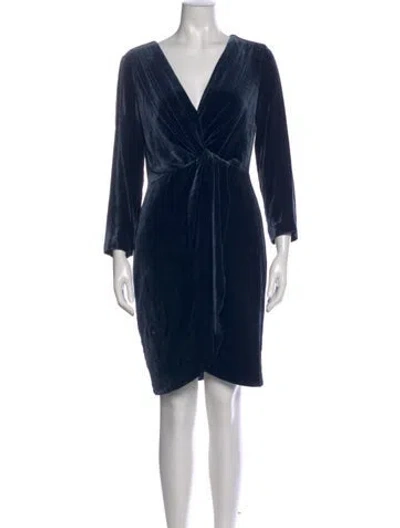 Pre-owned Theory V-neck Knee-length Dress In Blue