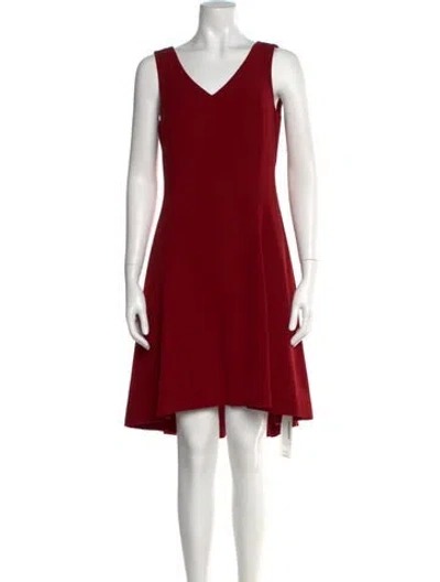 Pre-owned Theory V-neck Knee-length Dress In Burgundy