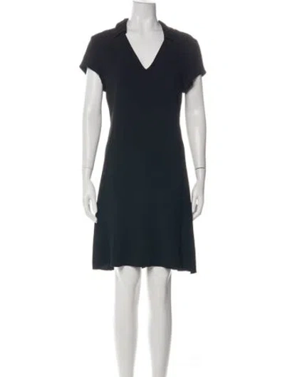 Pre-owned Theory V-neck Knee-length Dress In Green