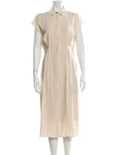 Pre-owned Theory V-neck Knee-length Dress In Neutral