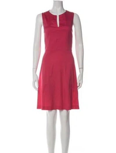 Pre-owned Theory V-neck Knee-length Dress In Orange