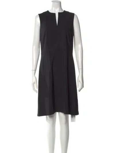 Pre-owned Theory V-neck Knee-length Dress W/ Tags In Black