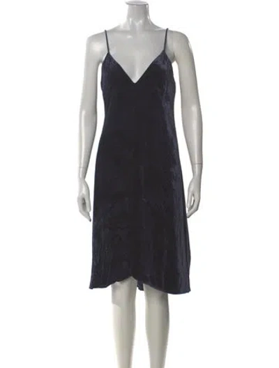 Pre-owned Theory V-neck Knee-length Dress W/ Tags In Black