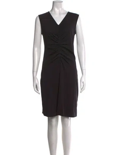 Pre-owned Theory V-neck Knee-length Dress W/ Tags In Black