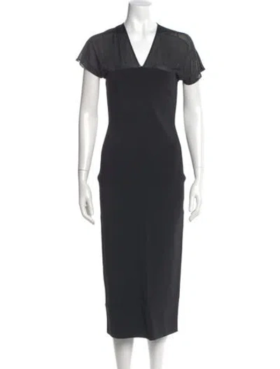 Pre-owned Theory V-neck Long Dress In Black