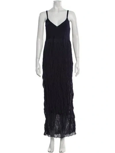 Pre-owned Theory V-neck Long Dress In Gray