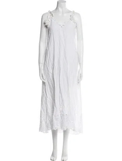 Pre-owned Theory V-neck Long Dress In Neutral