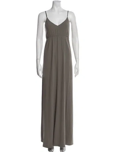 Pre-owned Theory V-neck Long Dress In Neutral