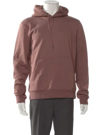Pre-owned Theory V-neck Long Sleeve Hoodie In Pink