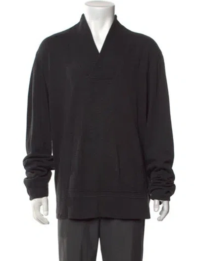 Pre-owned Theory V-neck Long Sleeve Sweatshirt In Black