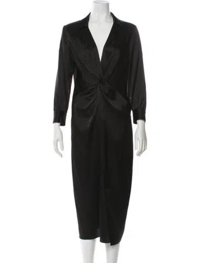 Pre-owned Theory V-neck Midi Length Dress In Blue