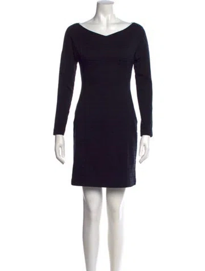 Pre-owned Theory V-neck Mini Dress In Black
