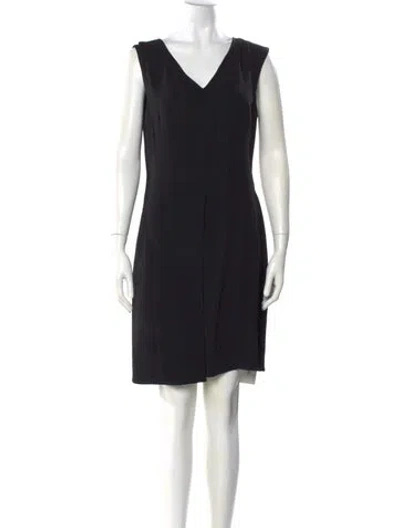 Pre-owned Theory V-neck Mini Dress In Black