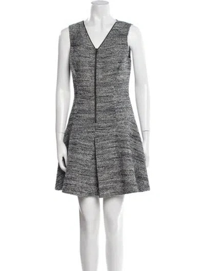 Pre-owned Theory V-neck Mini Dress In Black
