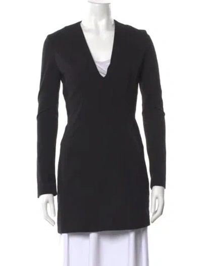 Pre-owned Theory V-neck Mini Dress In Black