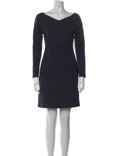 Pre-owned Theory V-neck Mini Dress In Black