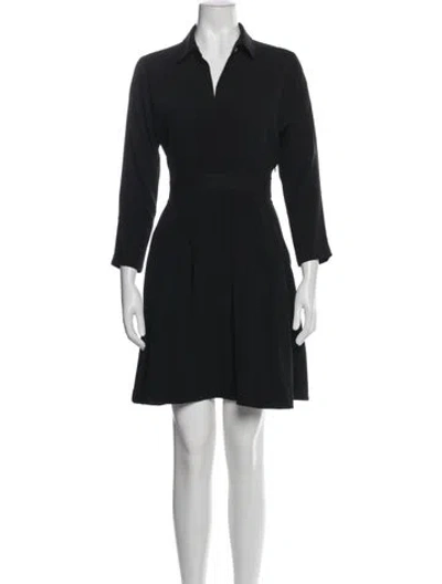 Pre-owned Theory V-neck Mini Dress In Black