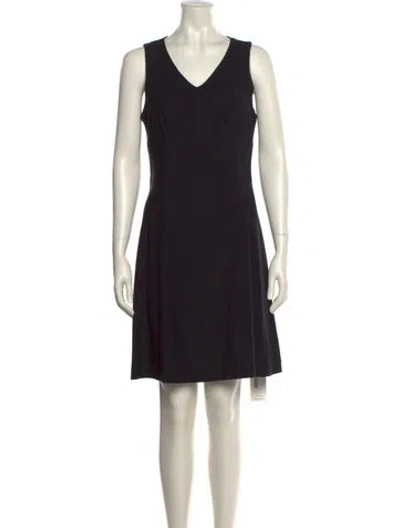 Pre-owned Theory V-neck Mini Dress In Blue