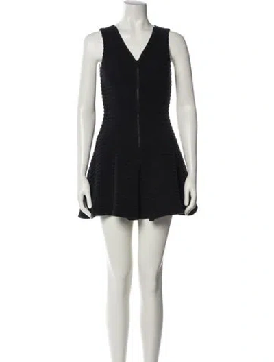 Pre-owned Theory V-neck Mini Dress In Blue