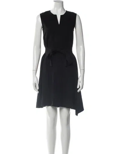 Pre-owned Theory V-neck Mini Dress In Blue