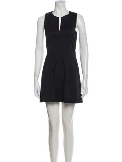 Pre-owned Theory V-neck Mini Dress In Blue