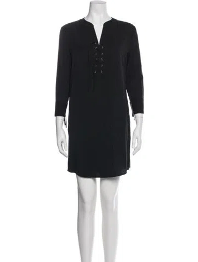 Pre-owned Theory V-neck Mini Dress In Blue