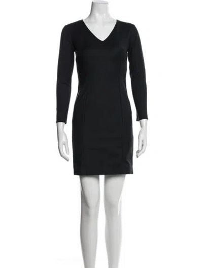 Pre-owned Theory V-neck Mini Dress In Blue
