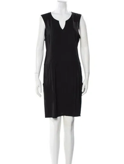 Pre-owned Theory V-neck Mini Dress In Brown