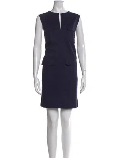 Pre-owned Theory V-neck Mini Dress In Brown