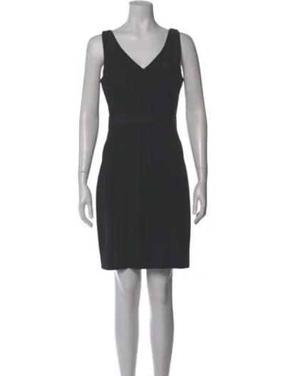 Pre-owned Theory V-neck Mini Dress In Gray