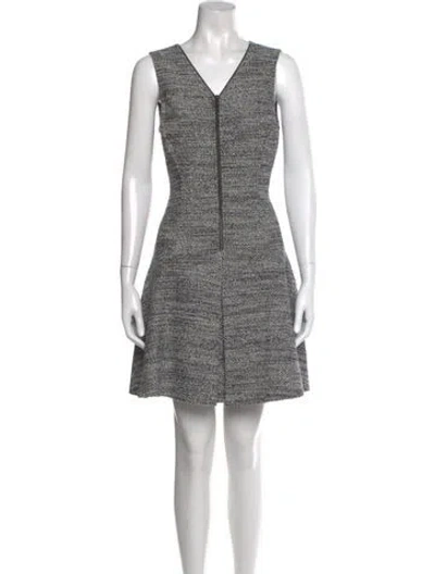 Pre-owned Theory V-neck Mini Dress In Gray