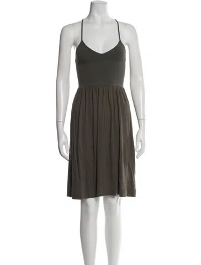 Pre-owned Theory V-neck Mini Dress In Gray